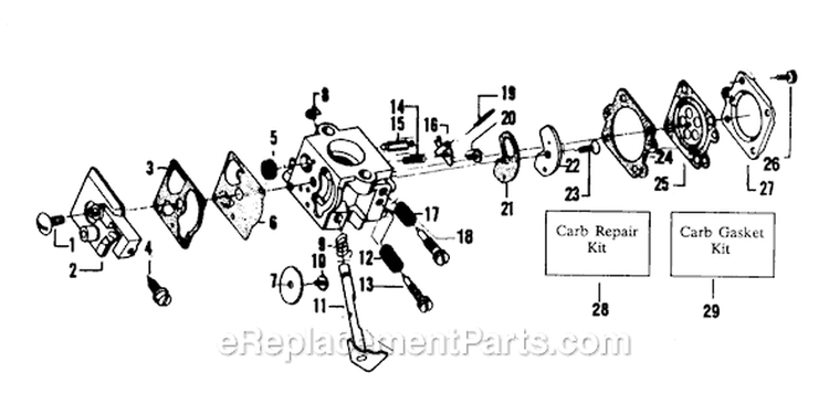 Page A Diagram and Parts List for 1900  Weed Eater Trimmer